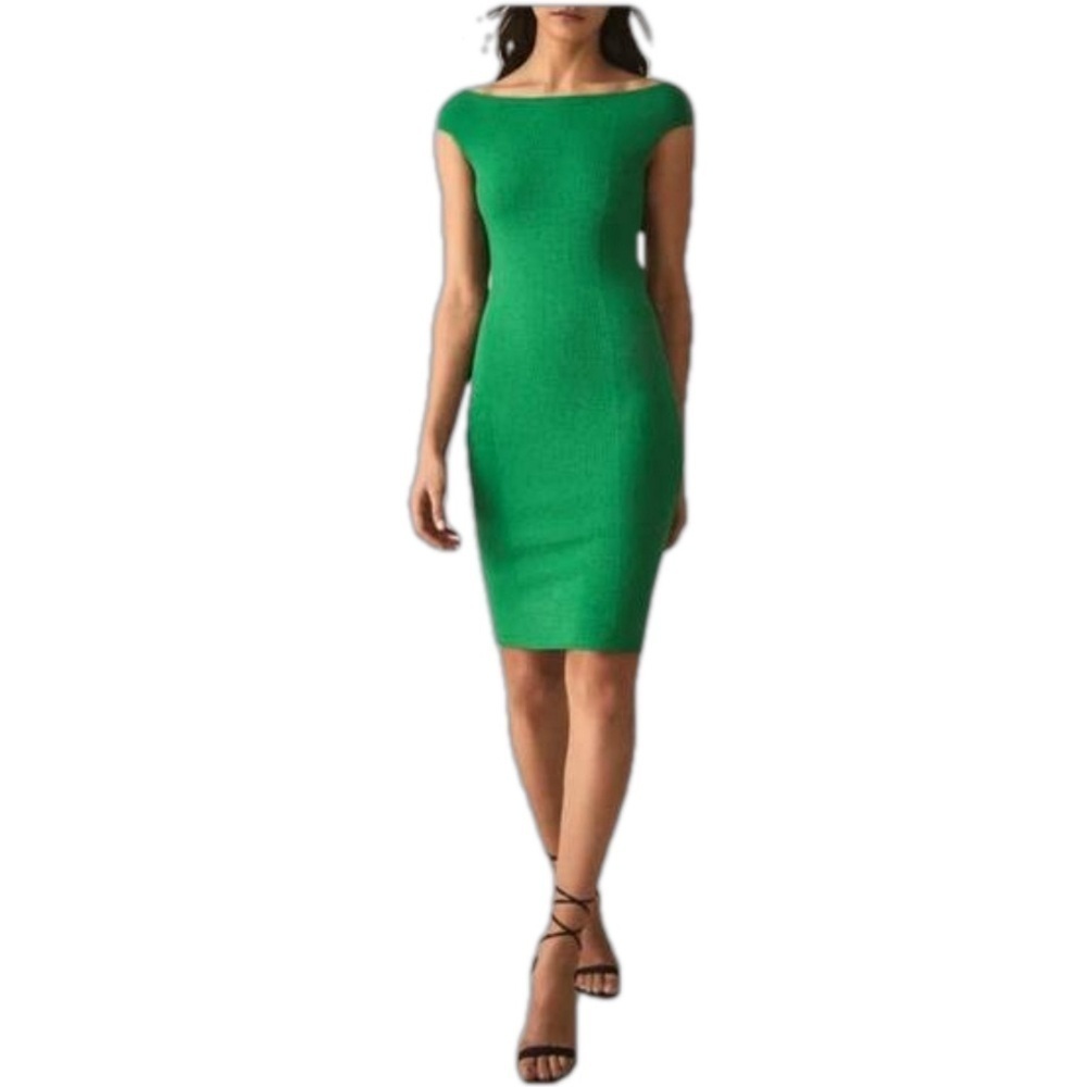 Reiss  bodycon knit Pippa Textured Knitted Dress green medium